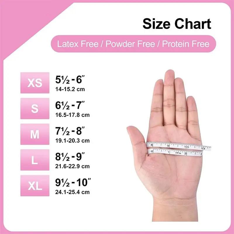 Pink Nitrile Gloves Disposable 50PCS Latex Powder Free Gloves for Women Household Cleaning Gardening Work Salon Kitchen Gloves