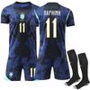2026 FIFA World Cup Brazil Away #11 RAPHINHA Sport Training Jersey Set with Socks Teens Kids Adults Custome Name Football Kits