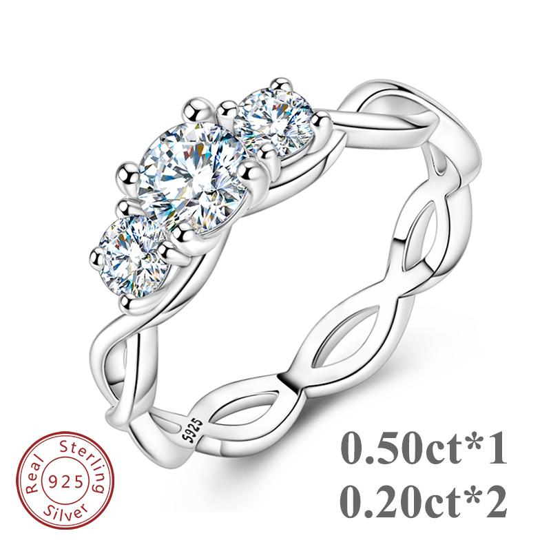 Moissanite Ring for Women Sparkling Wedding Eternity Bands 100 copper 02CT05CT Moissanite Jewellery Classic Ring 7