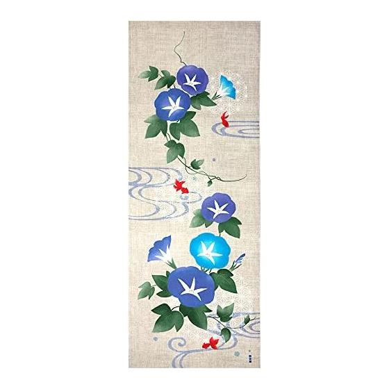 Hamamonyo Tenugui Towel - Asanoha Morning Glory - 100% Cotton 34cm x 90cm
