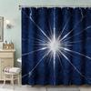 Marble Vein Shower Curtain 180x180cm – Black & White Glossy Design, Modern Minimalist Bathroom Decor, 12 Hooks