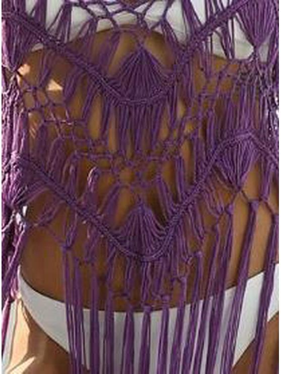 European & American Women's Fashion Hand-Crocheted Hollow Sun Protection Cardigan with Tassels - Sexy Beach Cover-up
