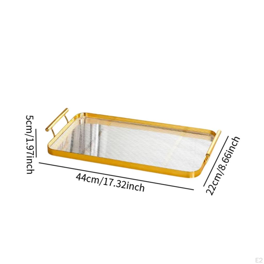 Acrylic Serving Tray with Handles for Tea And Fruit Display In Home Or Cafe