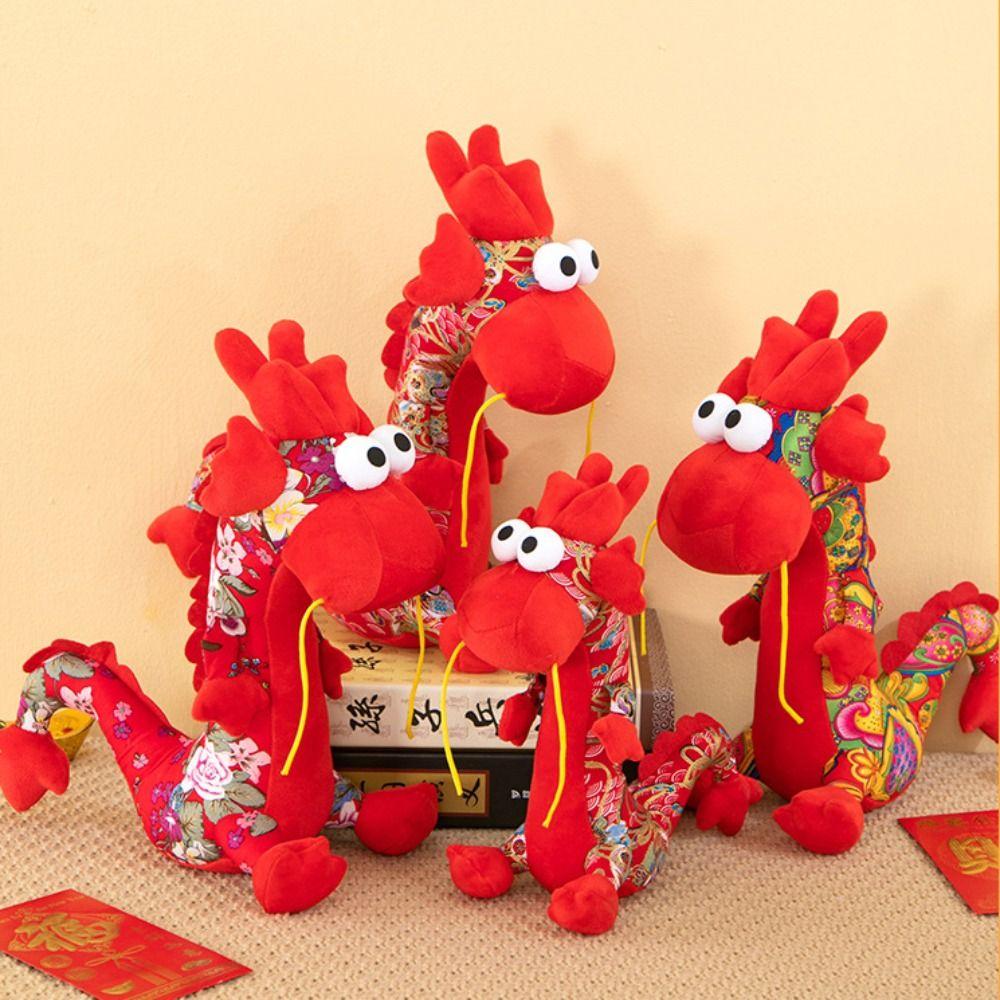 

Мягкая китайская кукла дракона зодиака, фаршированная игрушка дракона, красочный талисман дракона для дома