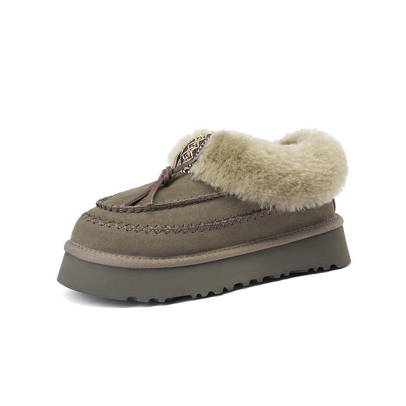 

Зимние сноубутсы 2025 года с интегрированным мехом, женские пушистые ботинки на толстой подошве, зимние утепленные короткие ботинки с подкладкой, теплые хлопковые ботинки для Северо-Востока 40