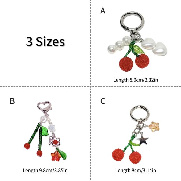 Elegant Cherry Style Keyring And Bag Embellishment Bags Pendant Key Holder Decors Keychain For Adding Fun To Your Look