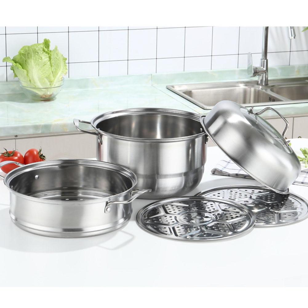 Garnek do gotowania na parze ze stali nierdzewnej z pokrywką do gotowania w kuchni