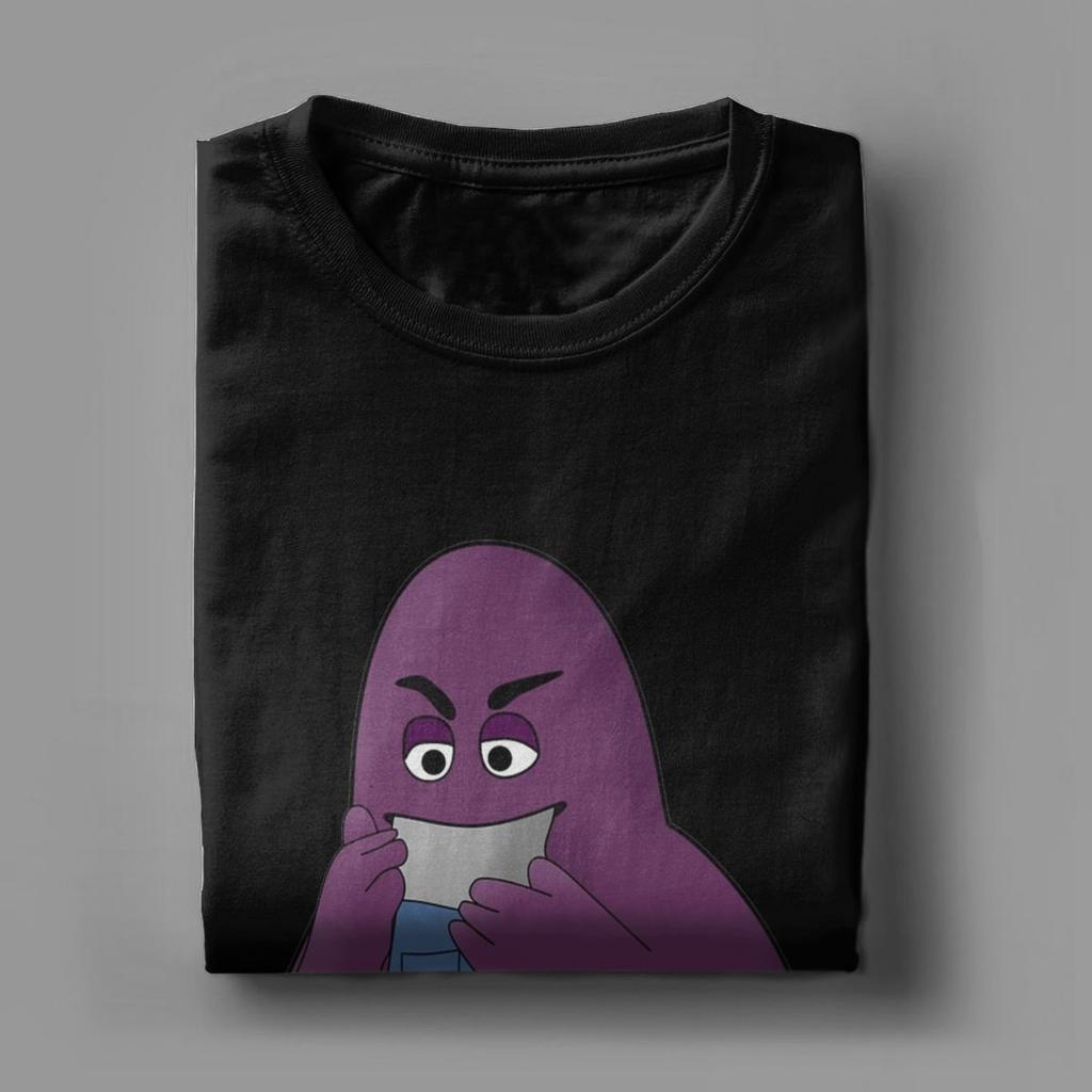 Hungry For Free Hugs From Grimace Men's T Shirts Novelty Tee Shirt Short Sleeve Crewneck T-Shirts Pure Cotton Gift Idea Clothes