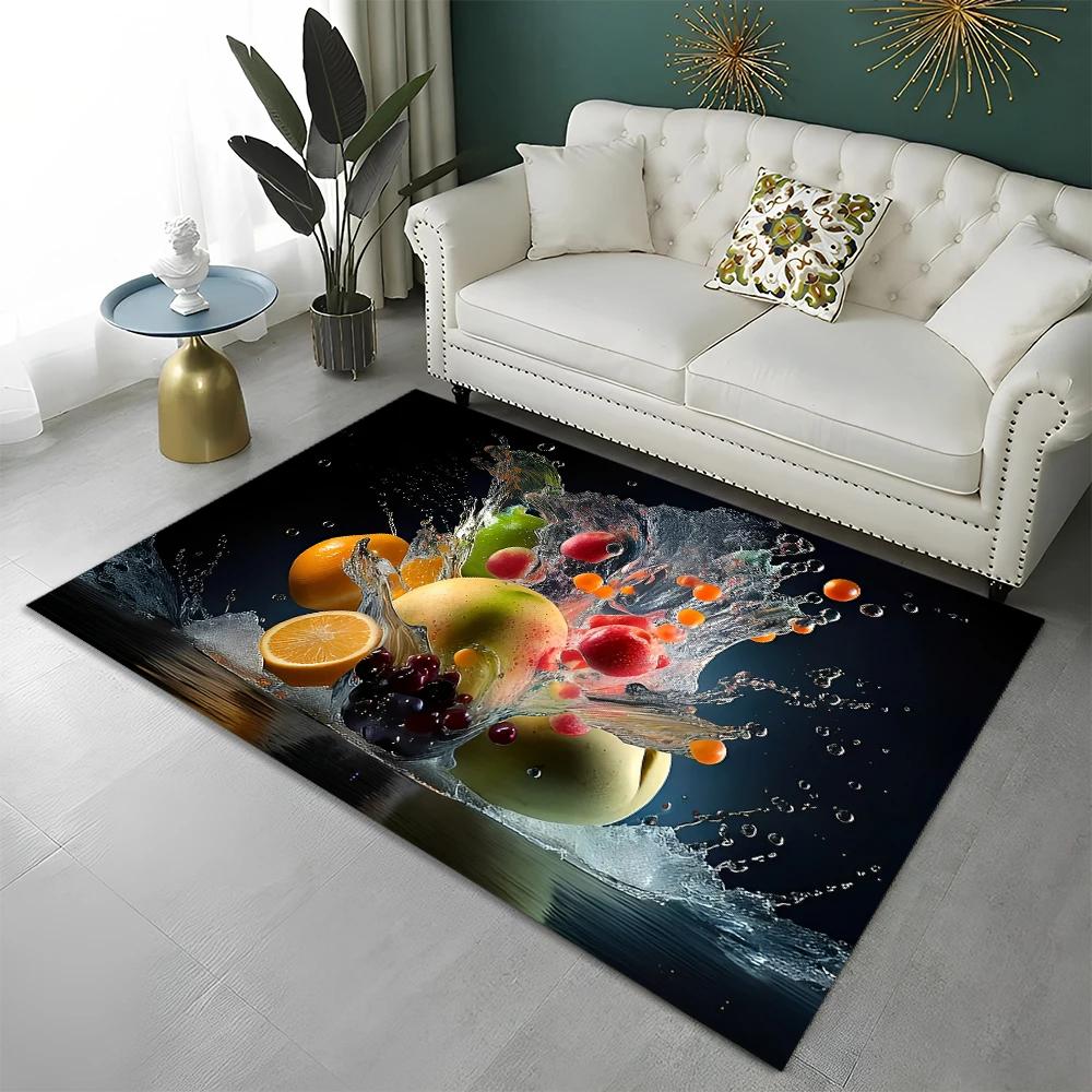 3D Cute Fruit Cartoon HD Carpet Rug for Home Living Room Bedroom Sofa Kitchen Doormat Decor,Child Area Rug Non-slip Floor Mat