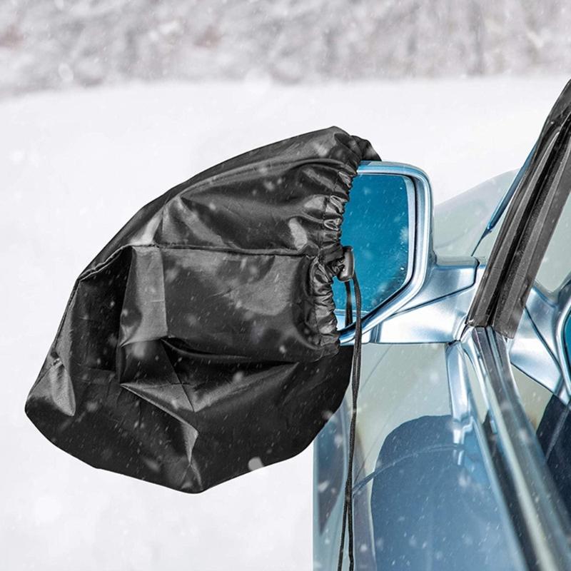 Universal Car Mirror Rain Shield Cover Waterproof Protector Frostproof With Anti Freeze Lining Quick Release Design 2pcs