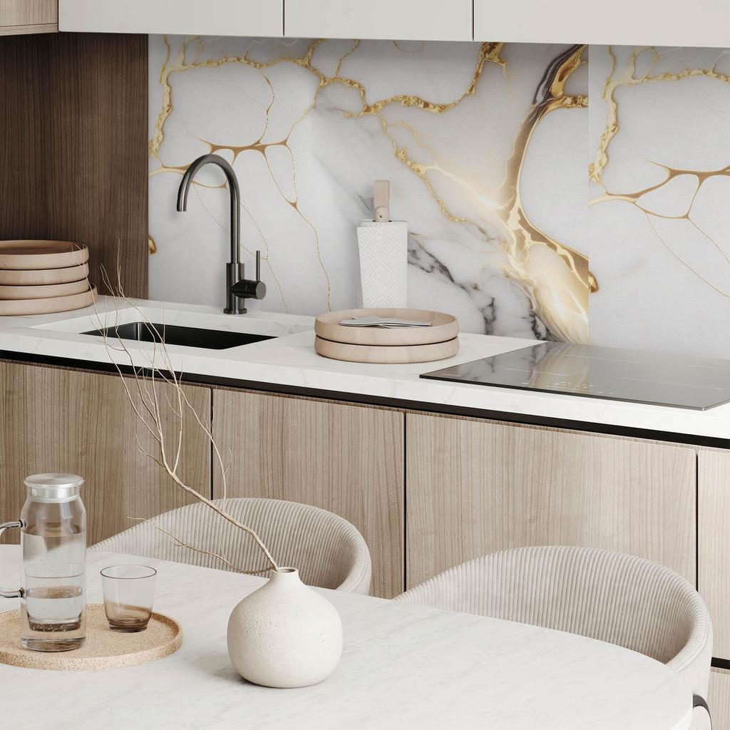 Self-Adhesive Vinyl Wall Panel 120x60 cm Elegant Marble Pattern