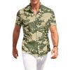 Men's Casual Short Sleeve Button Down Shirt Lightweight Breathable Fabric Regular Fit Summer Top with Camouflage Print Design