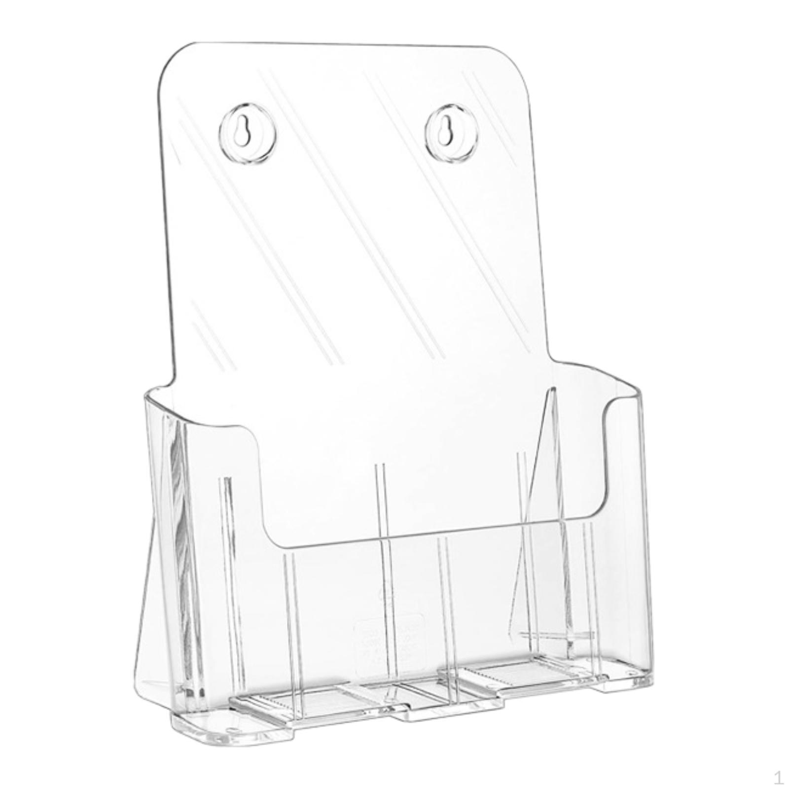 

Акриловый держатель для брошюр Прозрачная подставка Дисплей Органайзер для буклетов Настенный или настольный для меню 23.2cmx9.5cmx27.5cm