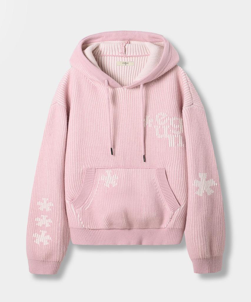 Yujen Eug Two-Tone Star Hoodie Knit_Pink