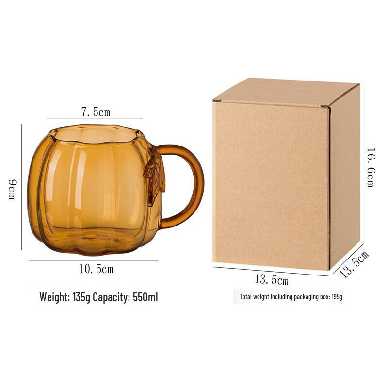 Colored Pumpkin Shaped Glass Breakfast Cup