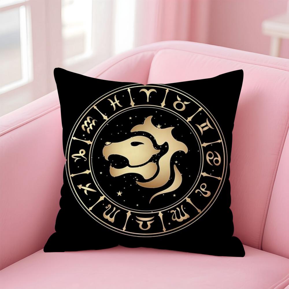 Luxury Twelve Constellation Cushion Cover Home & Car Multi-Scene Pillow Cover - Reversible, Soft & Durable for Daily Use