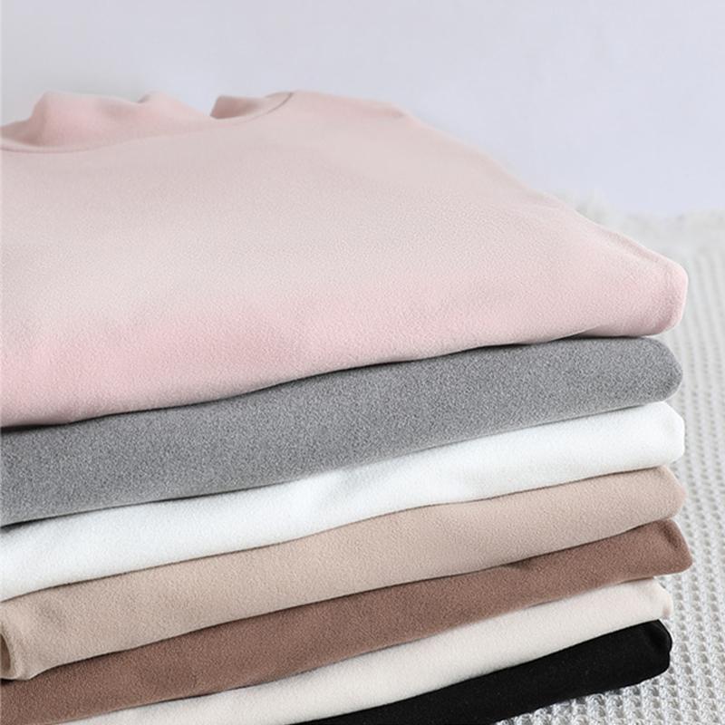 Warm Half High Collar Paragraph Bottoming Shirt Women's Autumn Winter Women's High Elastic Inner Lap Long Sleeve T-shirt Female