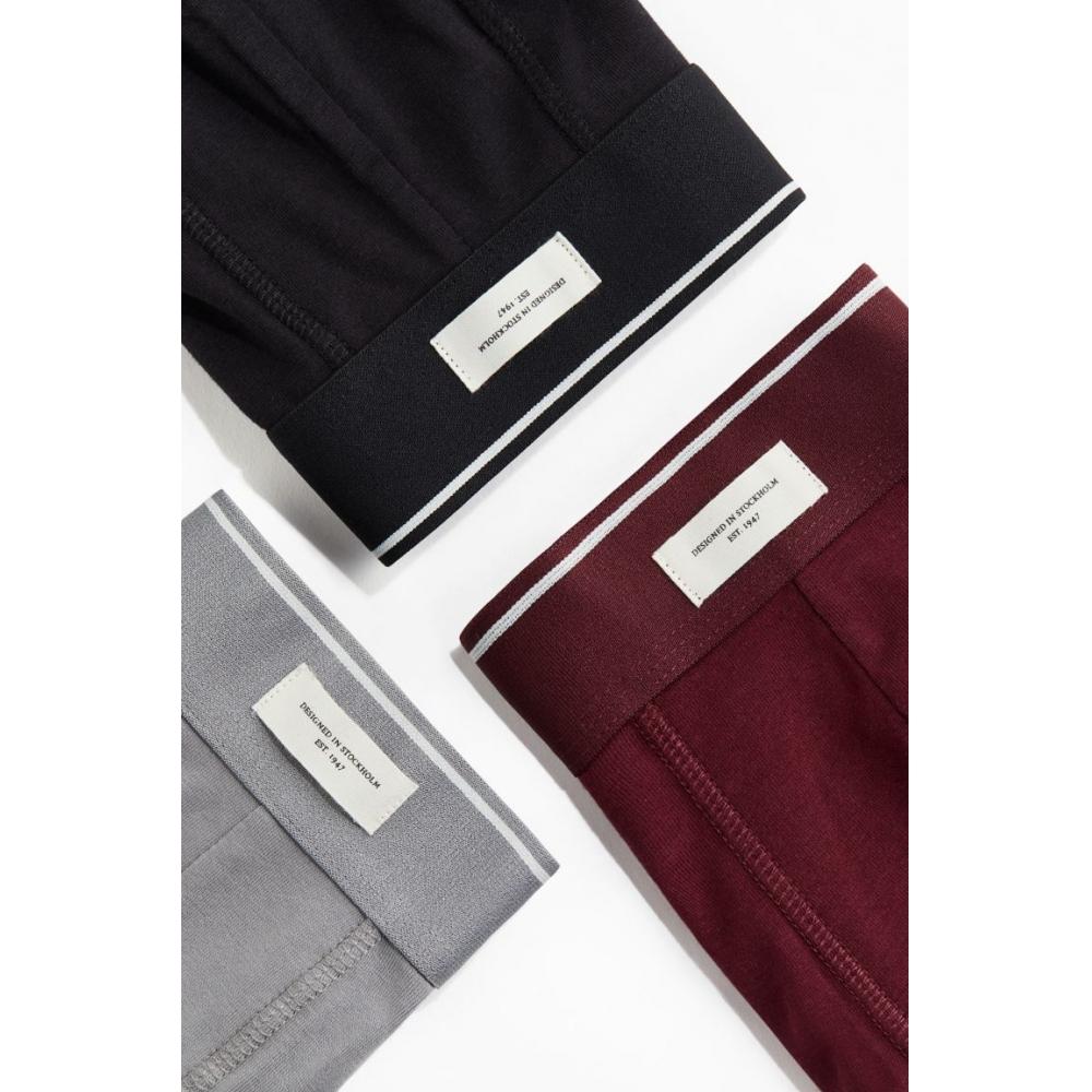 H M Xtra Life sHort Drawstring 3 Piece Set Gray Burgundy Black