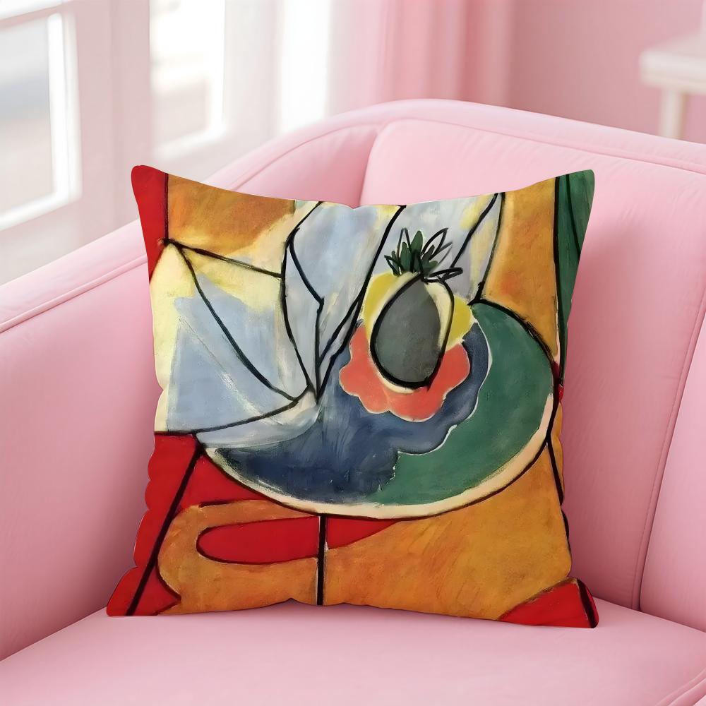 bright HHenri Matisse Cushion Cover Pillow Case Ultra Soft Skin Friendly Fabric Cloud Like Comfort Concealed Zipper
