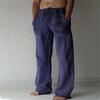 Casual Pants For Men With Printed Cotton Linen Fabric For Spring Urban Style Comfort
