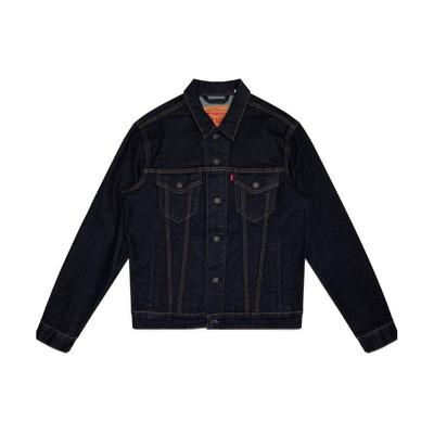 Levis Couleur Unie Simple Boutonnage Col Poche Veste en Jean Homme vestes Bleu Marine Foncé 72334-0437