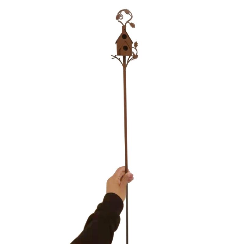 Zahradní Venkovní Kovový Ptačí Dům Dekorace Ptačí Budky Vhodné pro Venek s Tyčemi na Ptačí Domy Dekorace Zahradního Dvorku