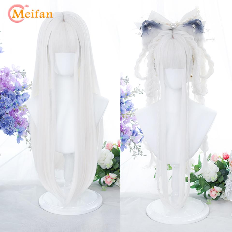 Professional Synthetic Long Straight Lolita Wig with Bangs Wig Girl Cute Pink Blonde Black Cosplay Party Halloween Harajuku Wig