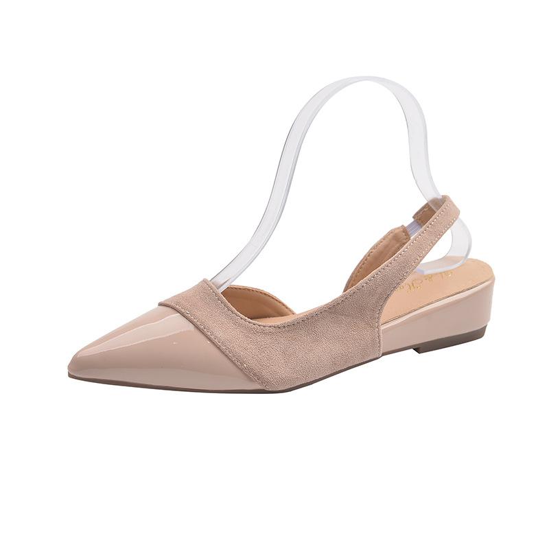 

Ботоу сандалии с открытой пяткой женские лето 2025 новый цветовой блок корейская версия заостренный носок шлепанцы на плоской подошве для улицы 40