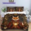 Majestic fox  Pattern Bedding Quilt Set Quilt Cover Pillowcase Home Decoration  Gift (1 * duvet cover + 2 * pillowcase, without core)