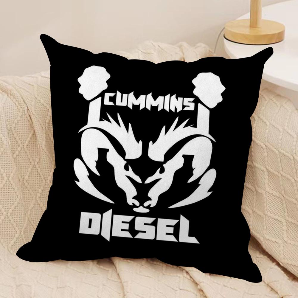 Gas Fueled Engine C-CumminsS Cushion Cover Soft Plush Fabric Double-Sided Printed Sofa Cushion Cover for All Seasons Home Decor