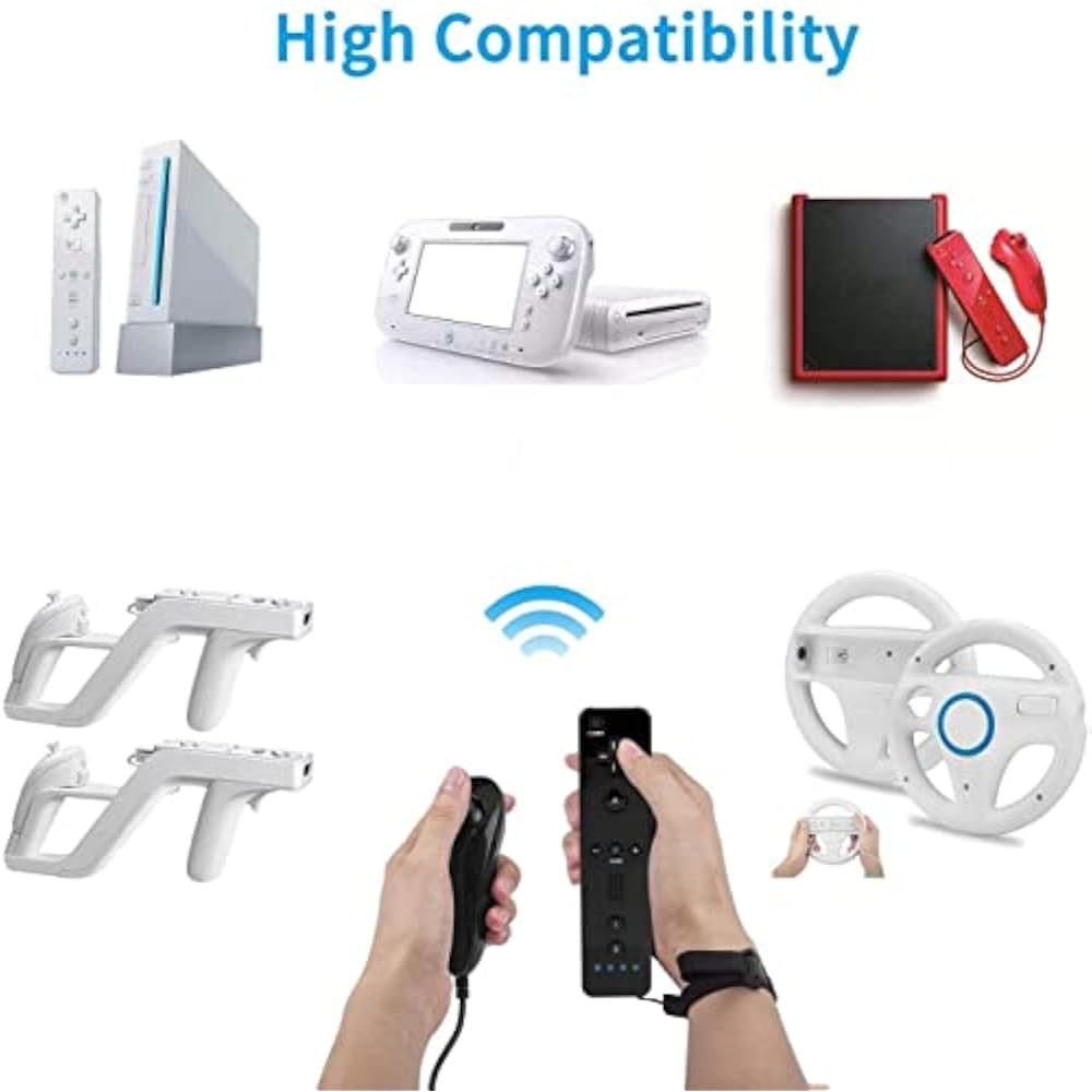 Wii Remote Nunchuck Wii Controller Console Joystick Remote Game Set Motion Plus Speaker with CMOS...