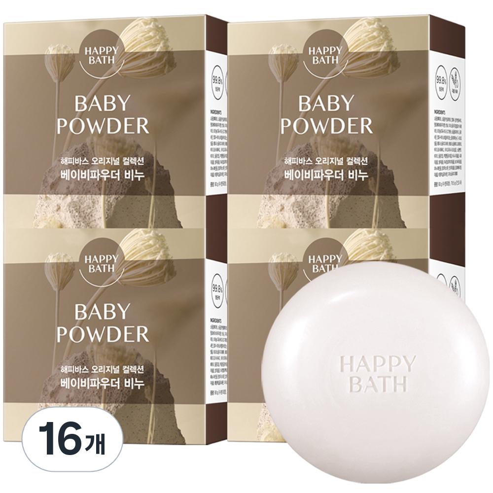 

Happy Bath Original Collection Bath Soap Baby Powder Scent, 90g, 16 pieces
