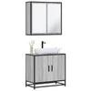 2 Piece Bathroom Furniture Set Gray Sonoma Particleboard