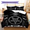 Satan Symbol Pattern Bedding,Quilt Set Quilt Cover Pillowcase Home Birthday Gift (1 * duvet cover + 2 * pillowcase, without core)