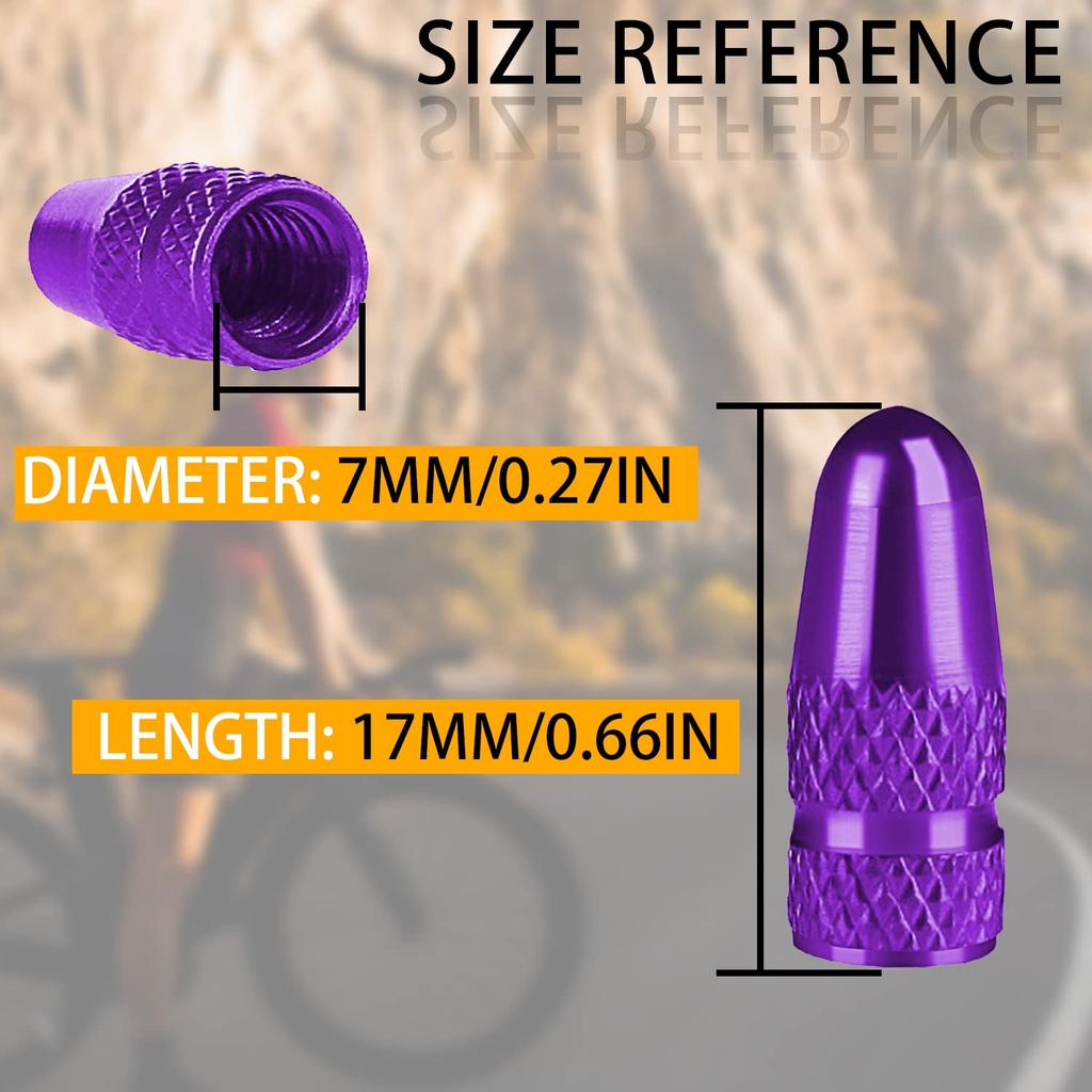 BOROLA Presta Valve Caps 4 Pack Anodized Aluminum Alloy Bicycle Bicycle Tire Cap Dust Cover (Purple)