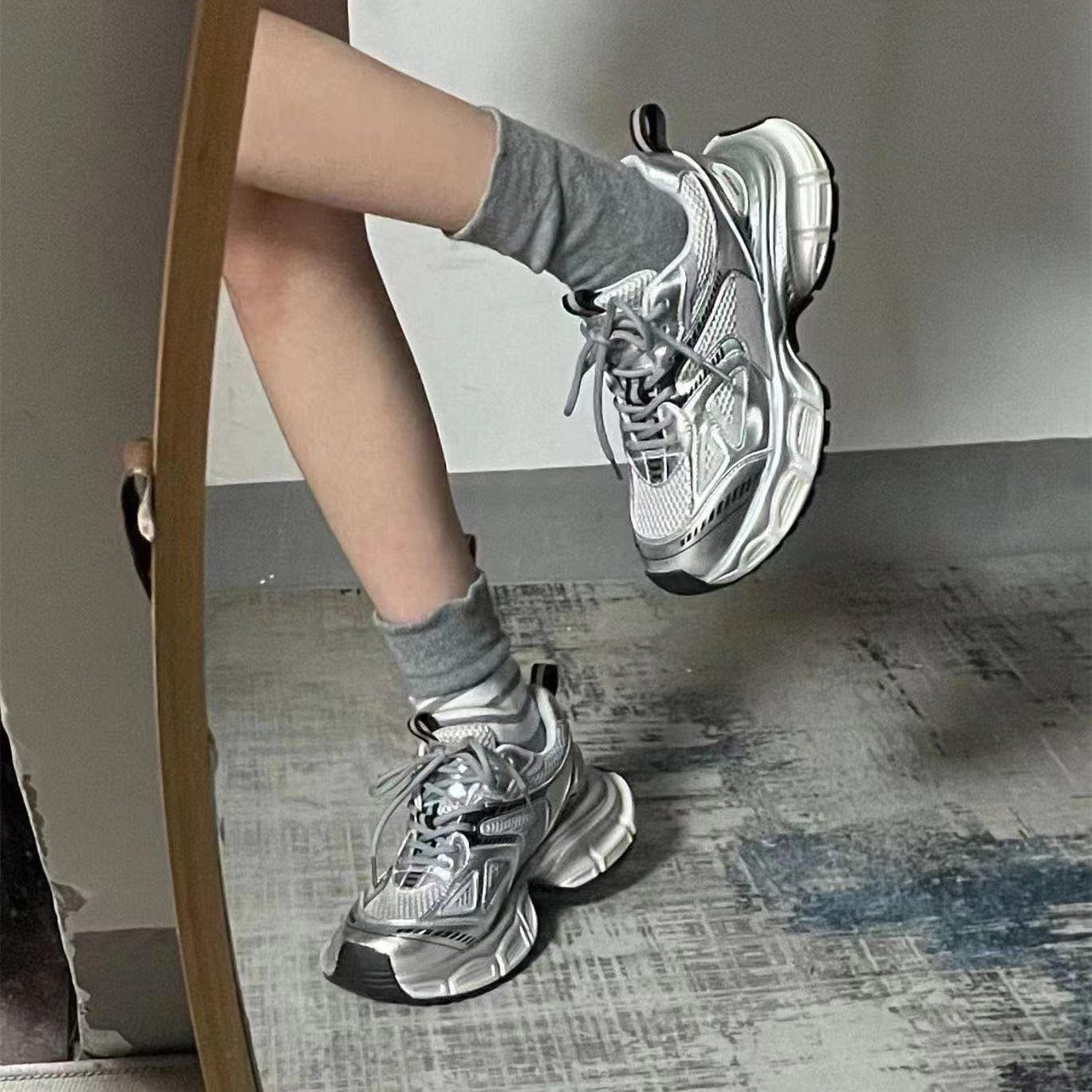 

МОДНАЯ ОБУВЬ, мужские дышащие спортивные кроссовки, спортивные кроссовки для бега, уличные женские теннисные кроссовки для тренажерного зала 35 серебряный серый