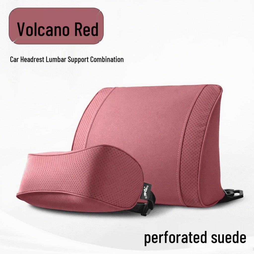 Car Seat Backrest & Neck Support Pillow Set - Unisex Breathable Lumbar & Headrest Cushion