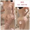 Women's Sheer Mesh Lace Underwire Padded Cami Lingerie Sleep Dress Costume Set