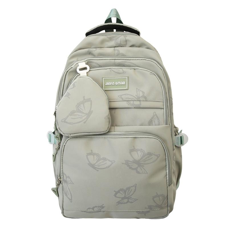 

Легкий рюкзак для женщин с принтом, школьный рюкзак для учеников средней школы, рюкзак большой вместимости зелёный