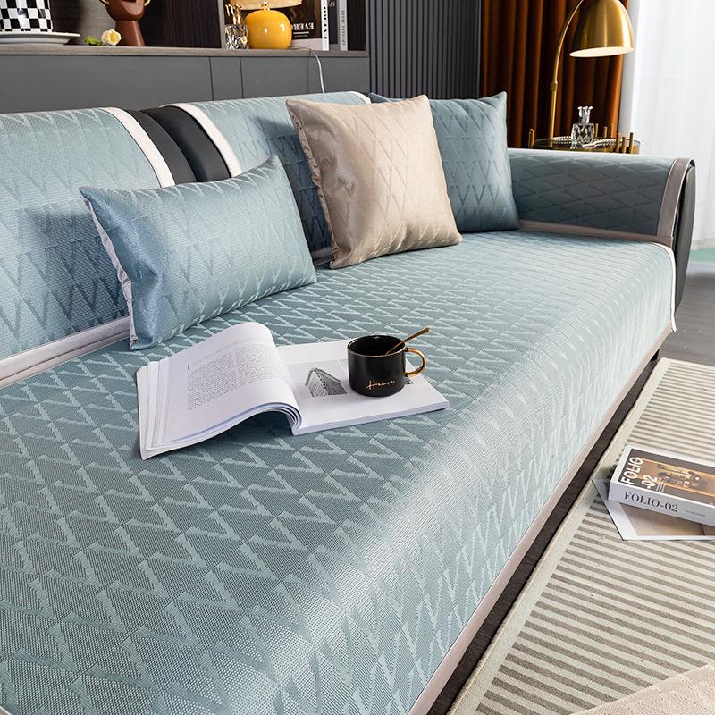 

Ice Silk Sofa Cushion New Summer Non-Slip Mat Seat Cushion Summer Living Room Leather Sofa Cover Cover Cloth Towel 70*70cm
