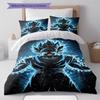 Ropa de cama con estampado de Son Goku, Juego de colcha, Funda de colcha, Funda de almohada, Regalo de cumpleaños para el hogar (1 * funda nórdica + 2 * fundas de almohada, sin núcleo)