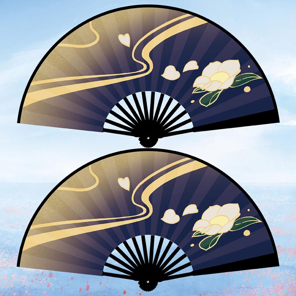 Genshin Impact Ayaka Kamisato Folding Stylish and Popular for Men and Silk Folding Black Bone Folding Kamisato Genshin Impact Cosplay Game Cos Cosplay