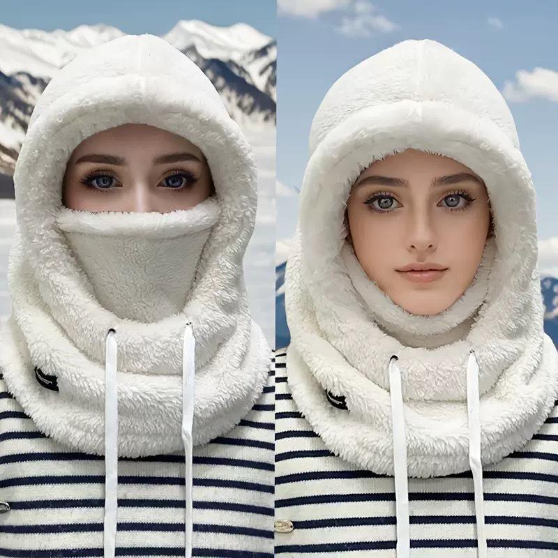 Women's Winter Velvet Balaclava Hat - Windproof Ear Protection for Cycling