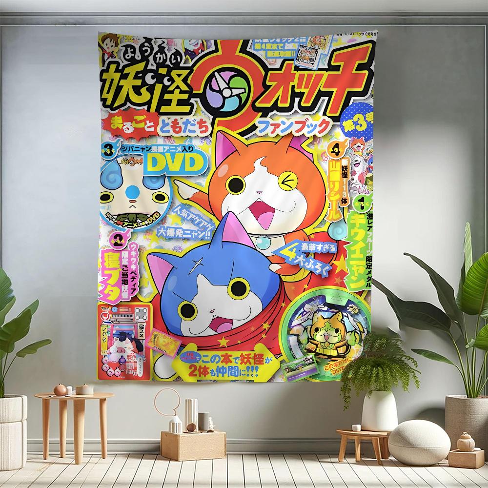 Yo kai Watch Anime Hanging Bohemian Tapestry Bohemian Wall Tapestries Mandala Cheap Hippie Wall Hanging