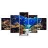 Underwater Sea Fish Coral Reefs 5 Piece Five Panel Wall Canvas Print Modern Art Poster Picture Home Decor Gift For Him For Her