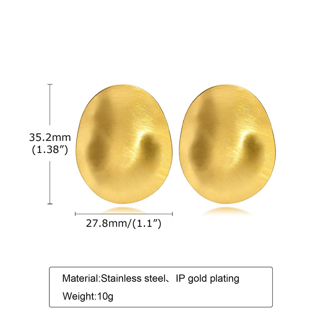 Exaggerated Irregular Big Stud Earrings for Women, Stainless Steel Gold Plated Large Earrings, Geometric Luxury Jewelry Party