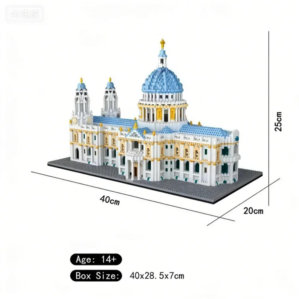 Micro Particle St. Paul's Cathedral Building Kit, Realistic Architectural Model Buildable Set, Educational STEM Toy & Creative S