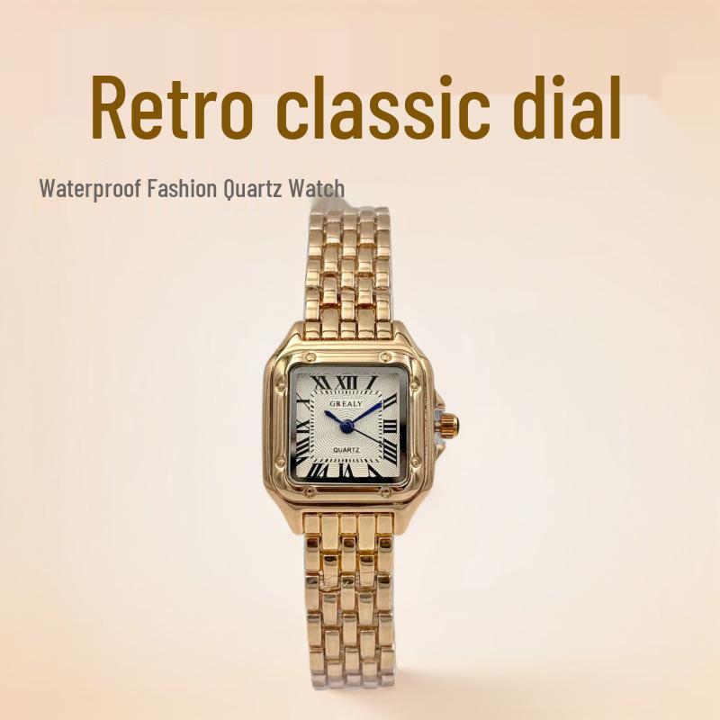 GREALY Retro Classic Waterproof Women's Square Quartz Watch