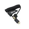 ZBLZGP 8K HDMI Type HDMI Braided Compatible with Canon and Blackmagic Pocket Cinema Cameras HDMI To Black Cable, A, 2.1, Coiled, Right/Left Angle,
