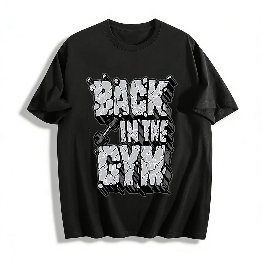 Back In The Gym Cracked Print Fitness T-Shirt For Gym Enthusiasts Pure cotton T-shirt XXS